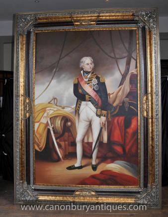 Giant Oil Painting Portrait English Lord Admiral Nelson 